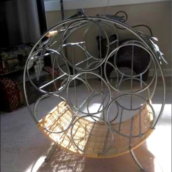 Vintage  Wicker Wine Rack - Picture 1 of 5